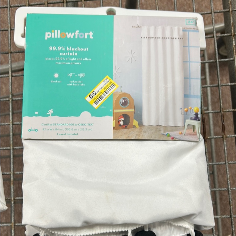 Pillowfort White Blackout Curtain
